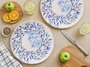 Hermia Set de 6 Platos de Servicio de Cerámica en Azul, Blanco y Aqua, 25.5 x 25.5 x 2.5 Pulgadas